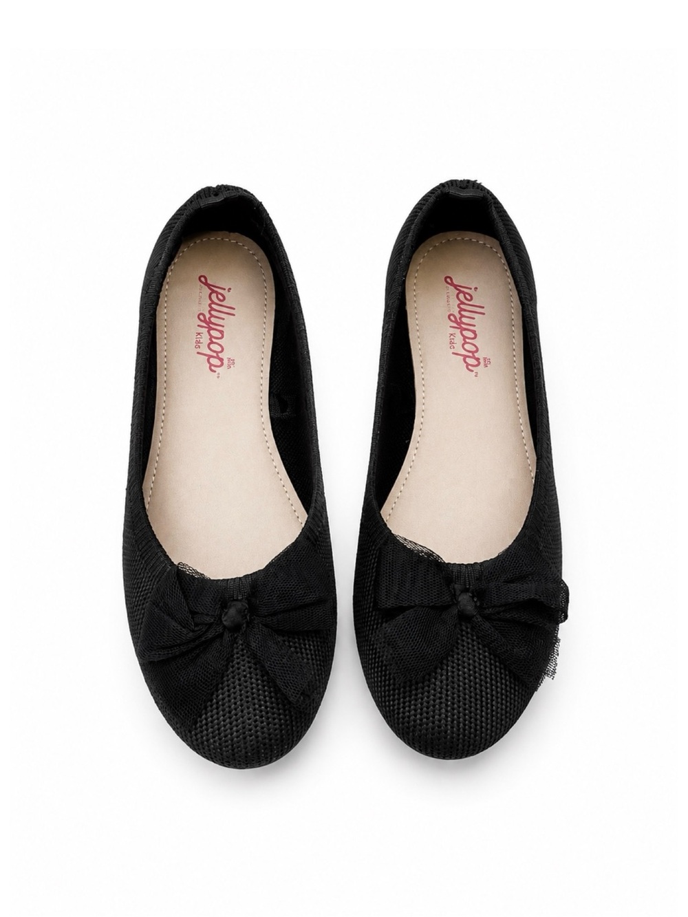 Jellypop Girls Black Bow Ballet Flats